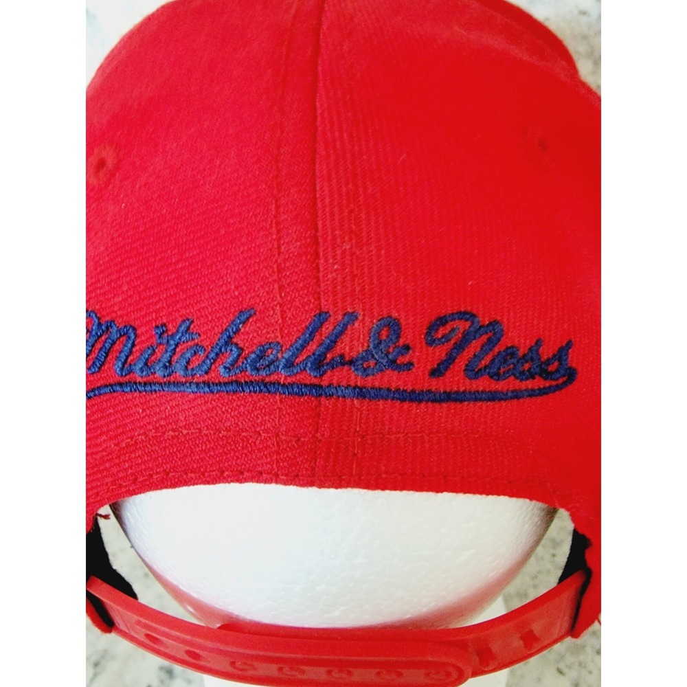 Mitchell & Ness New York Rangers Vintage NHL Snapback Hat Red Flat Brim Cap - Picture 9 of 15